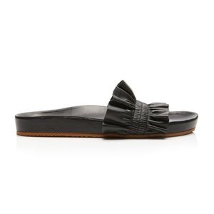 NWT Ulla Johnson leather slides, black, 11